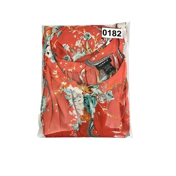 Torrid Womens 3X Coral Sleeveless Floral Paisley High Low Halter Top Summer - Picture 9 of 9